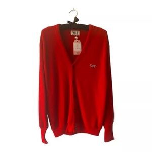 The Fox Sweater JcPenney 80s Vintage Red Cardigan Sz XL
